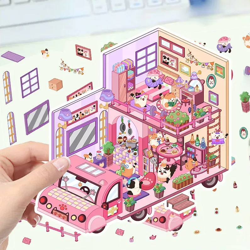 COZY STICKERS – SCÈNE 3D – VAN CHATS