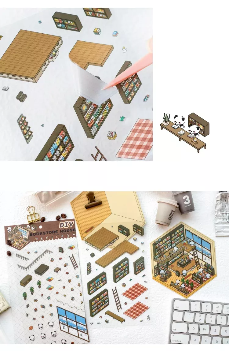 COZY STICKERS – SCÈNE 3D – LIBRAIRIE PANDA
