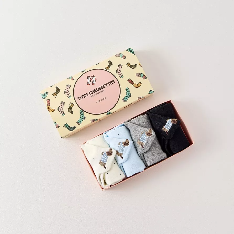 Box chien saucisse 4 paires