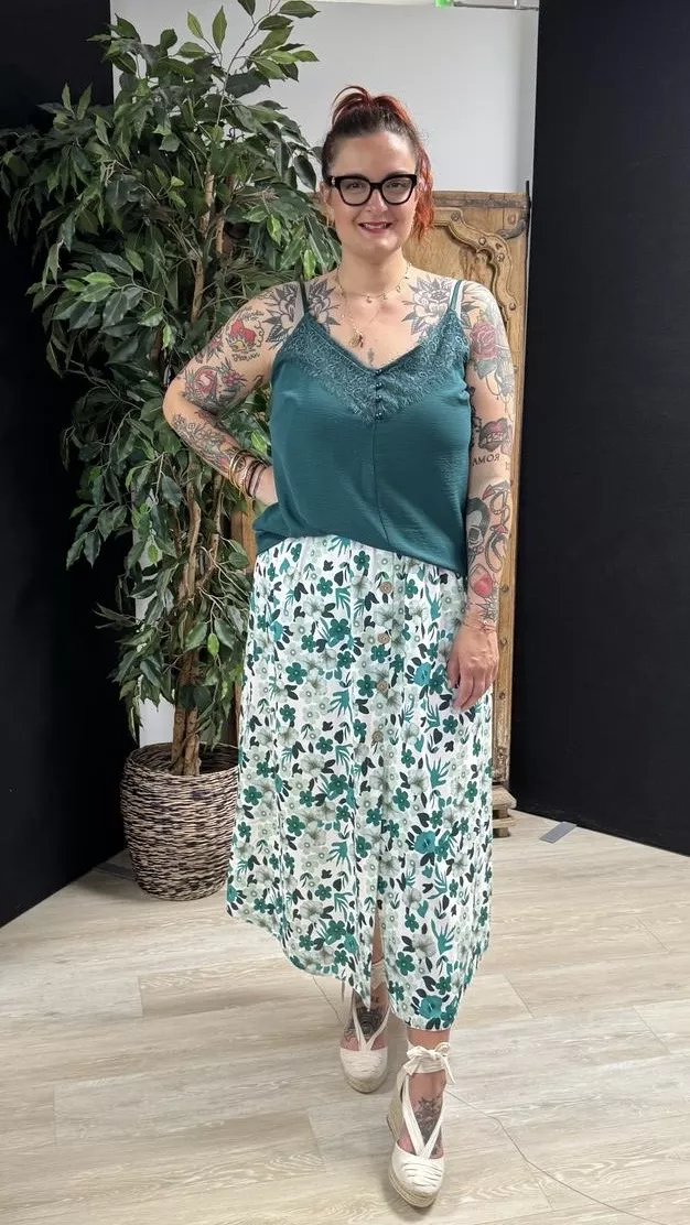JUPE FLEUR GRANDE TAILLE