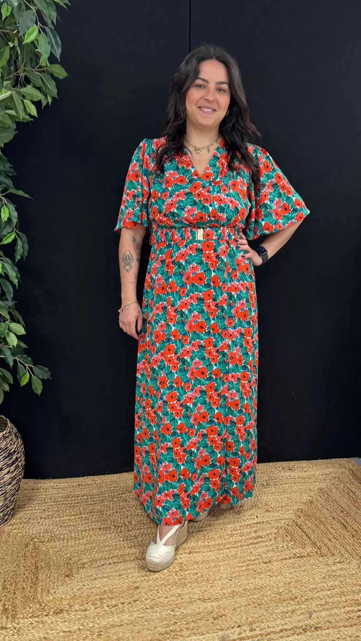 818-5 ROBE PLUS SIZE COQUELICOT