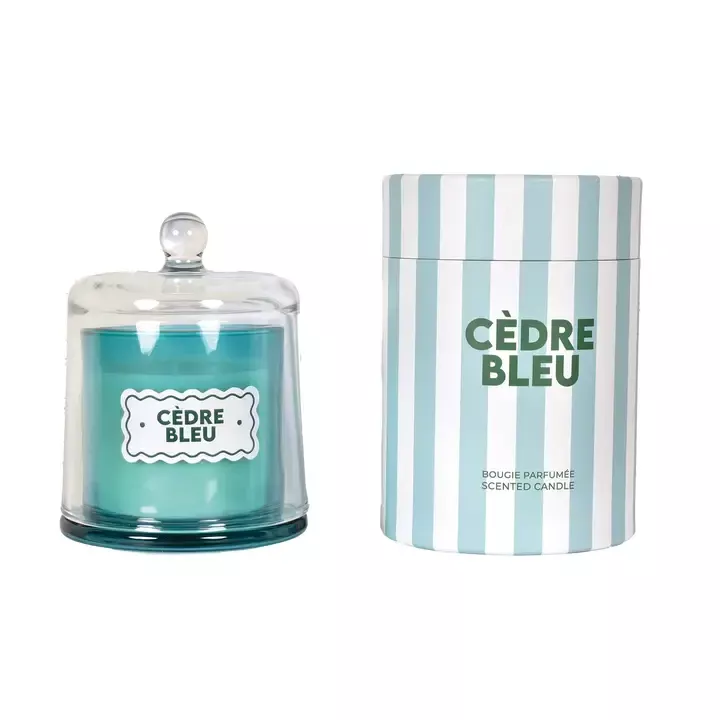 17968 BOUGIE CLOCHE CEDRE BLUE