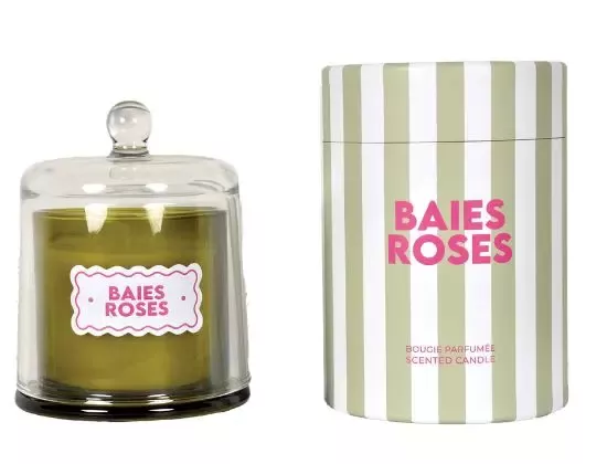 17969 BOUGIE CLOCHE BAIES ROSES