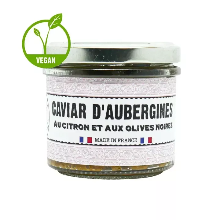 CAVIAR D'AUBERGINES AU CITRON ET AU OLIVES NOIRS