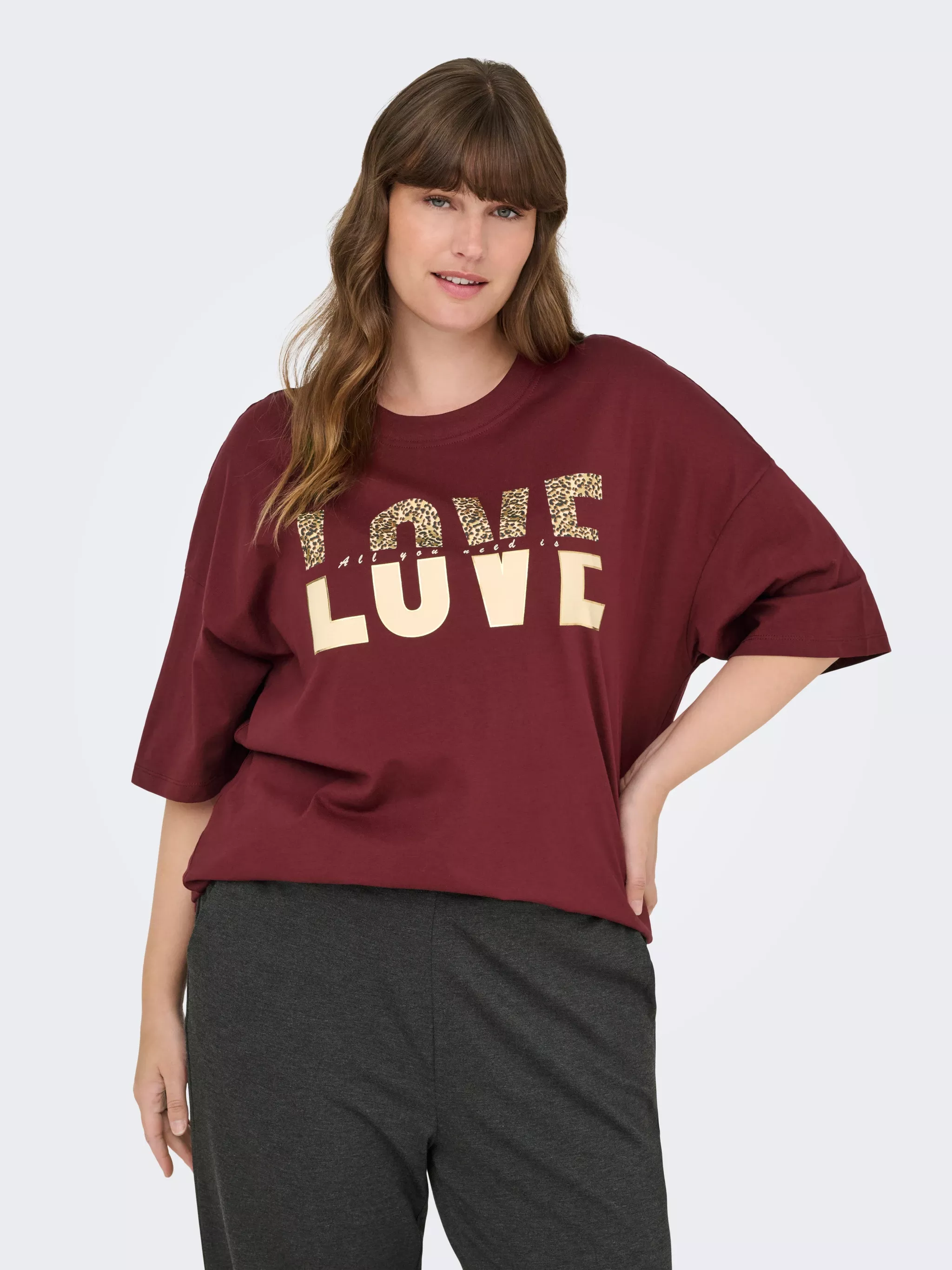 666 T-SHIRT LOVE 15354558 ONLY CARMAKOMA PLUS SIZE