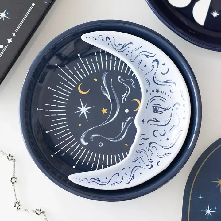 62126 PLAT BIBELOTS EMPILABLE LUNE BLEUE
