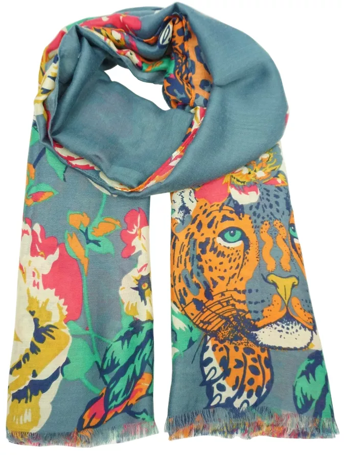 YF6210 FOULARD IMPRIME JUNGLE 185X190