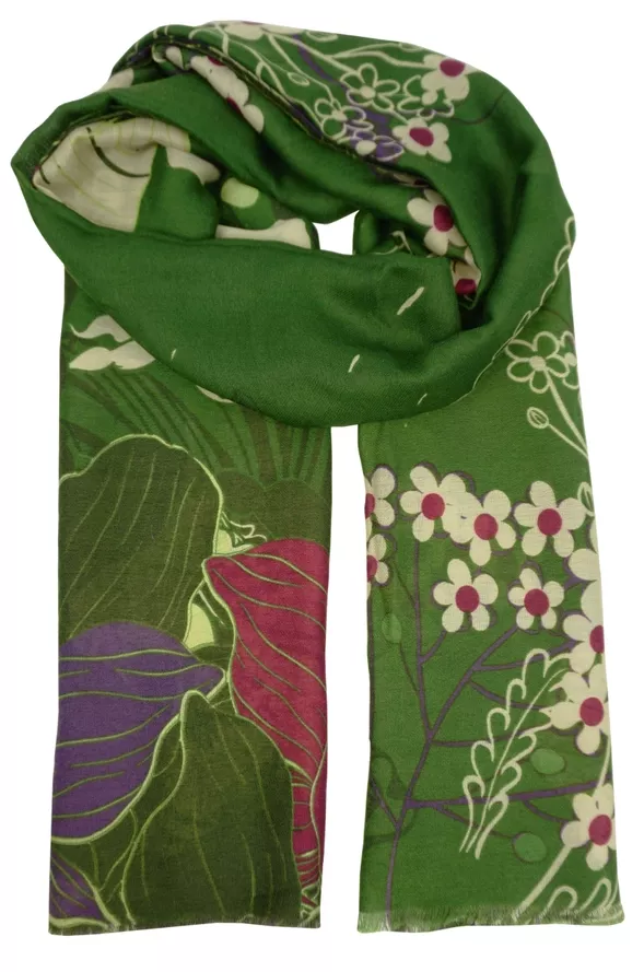 YF6647 FOULARD IMPRIME FLEURI GRAPHIQUE