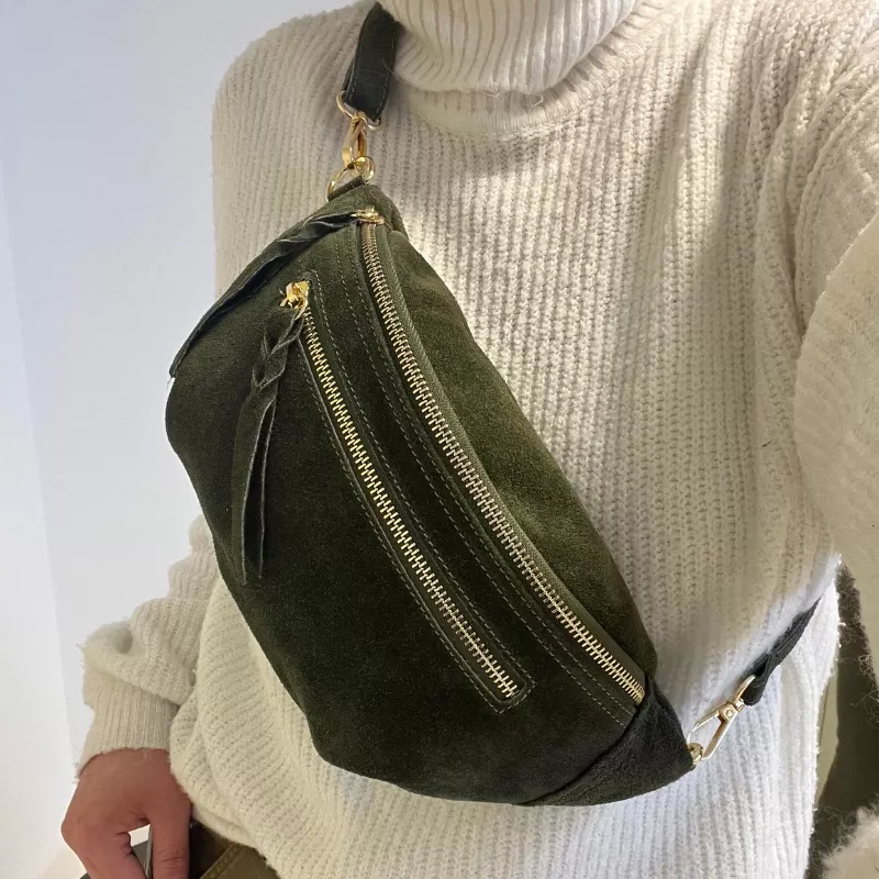 53018 BANANE ALMA CUIR DOUBLE ZIP