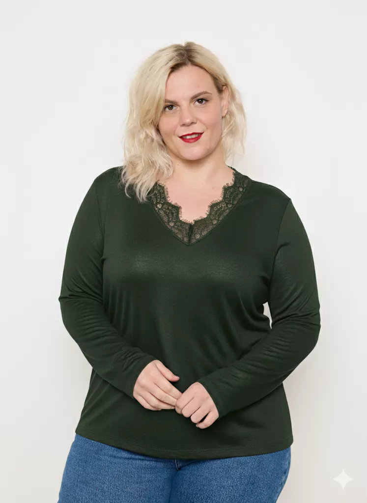 TRICOT FIN DENTELLE  6851 PLUS SIZE