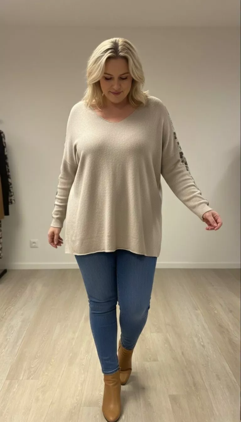 PULL LEO STRASS 28002 PLUS SIZE