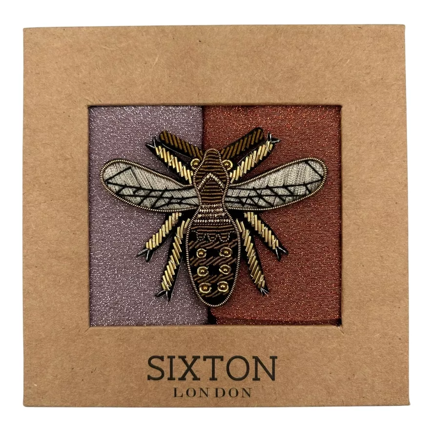 254 HAVANA SOCK BOX DUO METALIC INSECT PIN SIXTON LONDON