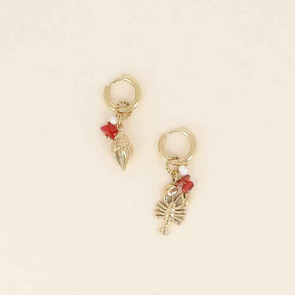 CRÉOLES À BRELOQUES COQUILLAGE & HOMARD – BOHM PARIS