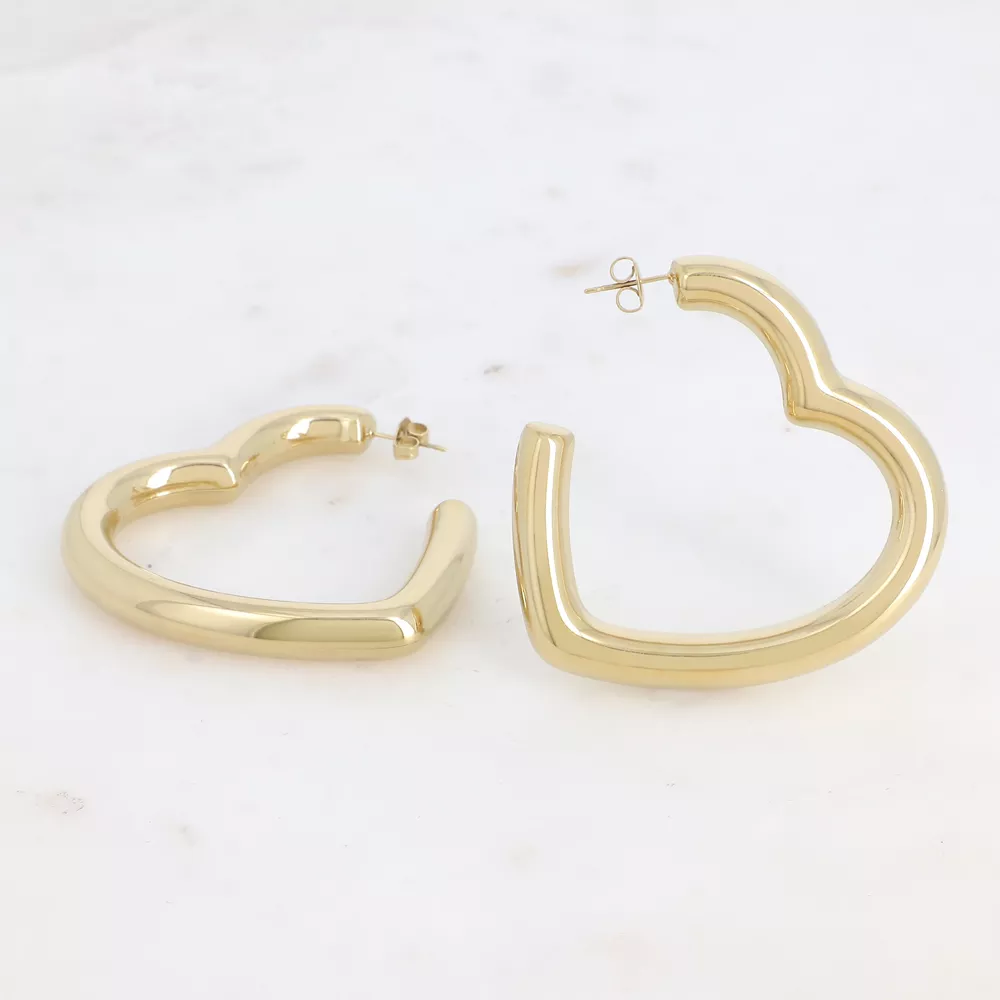 CRÉOLES ANNEAU ÉPAIS CŒUR 50×53 MM – BOHM PARIS