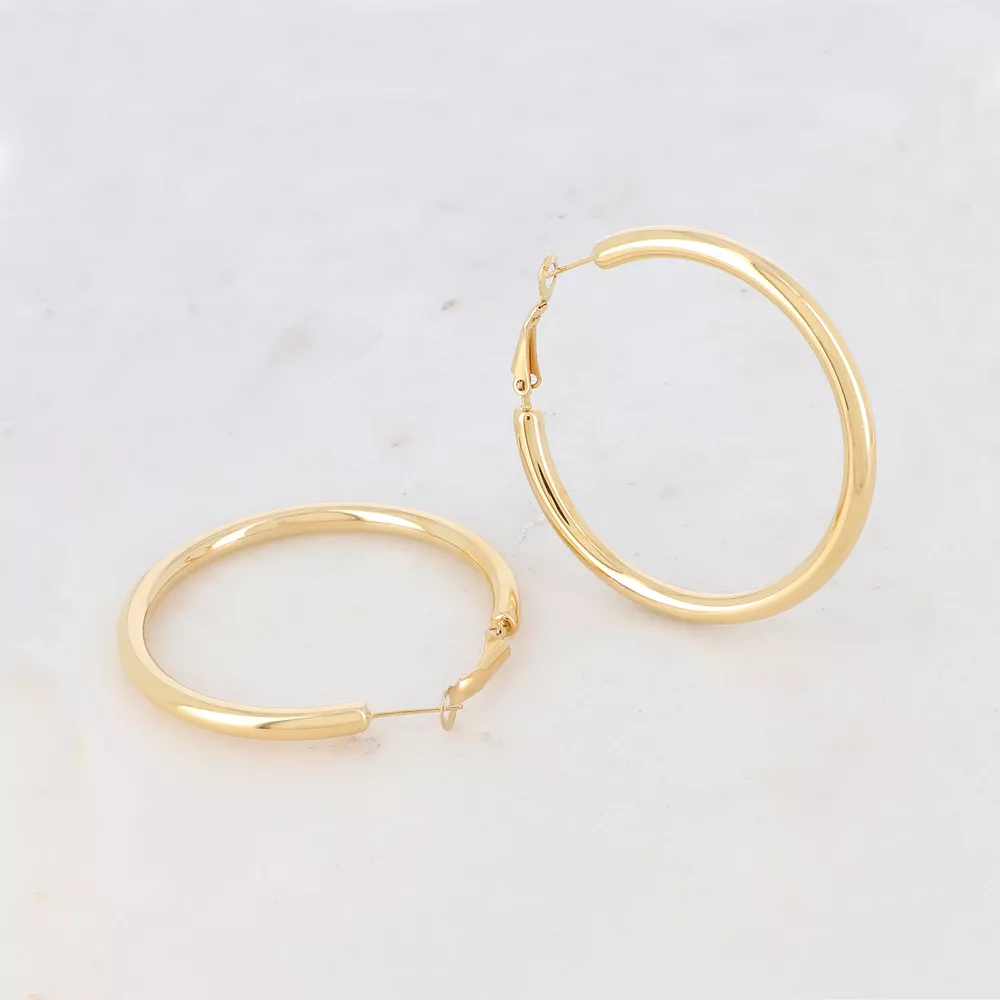 CRÉOLES ACIER INOXYDABLE DORÉ – CLASSIQUES 5 CM – BOHM PARIS