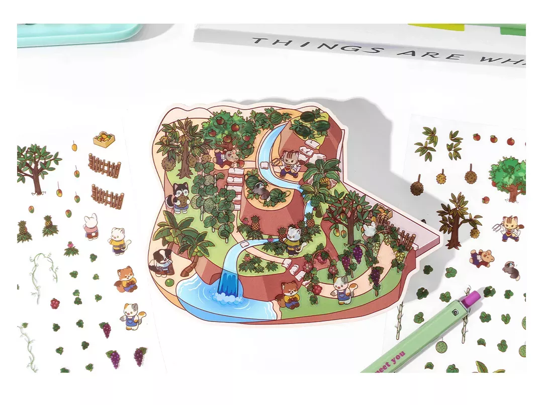 COZY STICKERS – SCÈNE 3D – JUNGLE CHATS