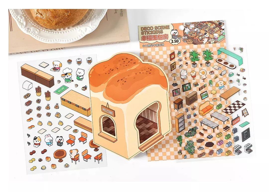 HAPPY BOULANGERIE – SCÈNE 3D EN STICKERS – COZY STICKERS