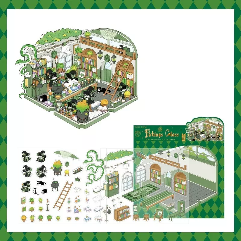 COZY STICKERS 3D-SZENE POTIONS CLASS – KARTE 15 × 17 CM