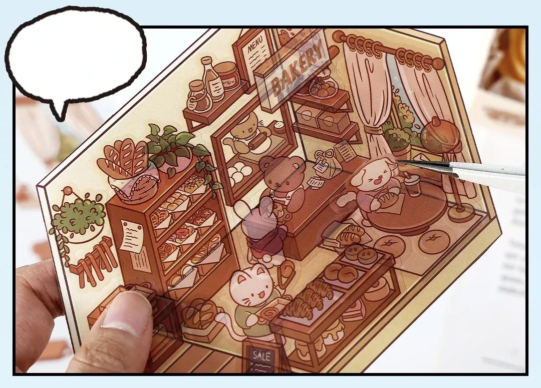 BAKERY BROWN – COZY STICKERS 3D-SZENE