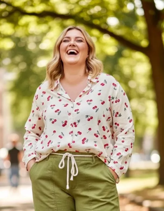 BLUSE CERISE – NOUGAT – GROSSE GRÖSSEN 42–48