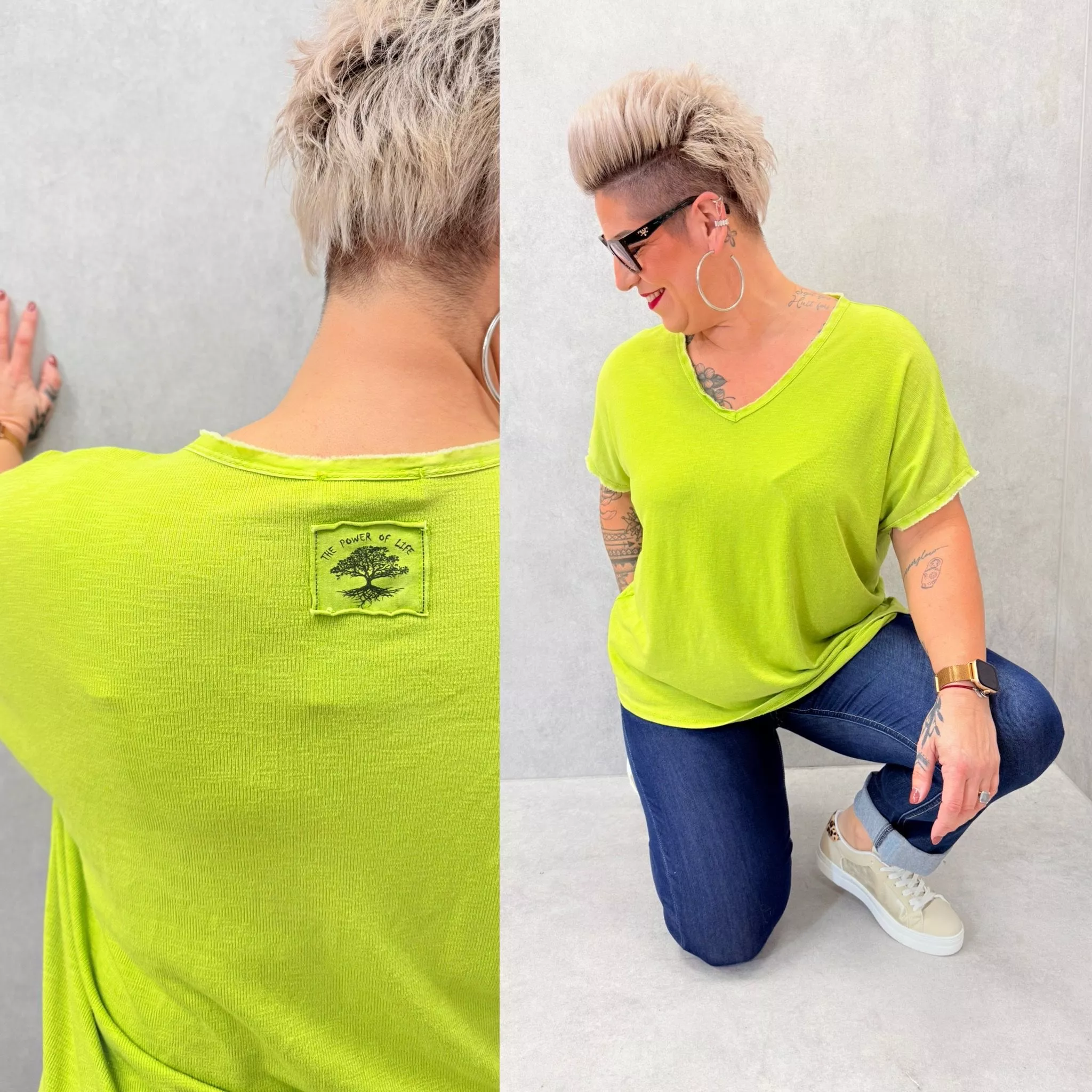 T-SHIRT VINTAGE UNI – GRANDE TAILLE 44–48