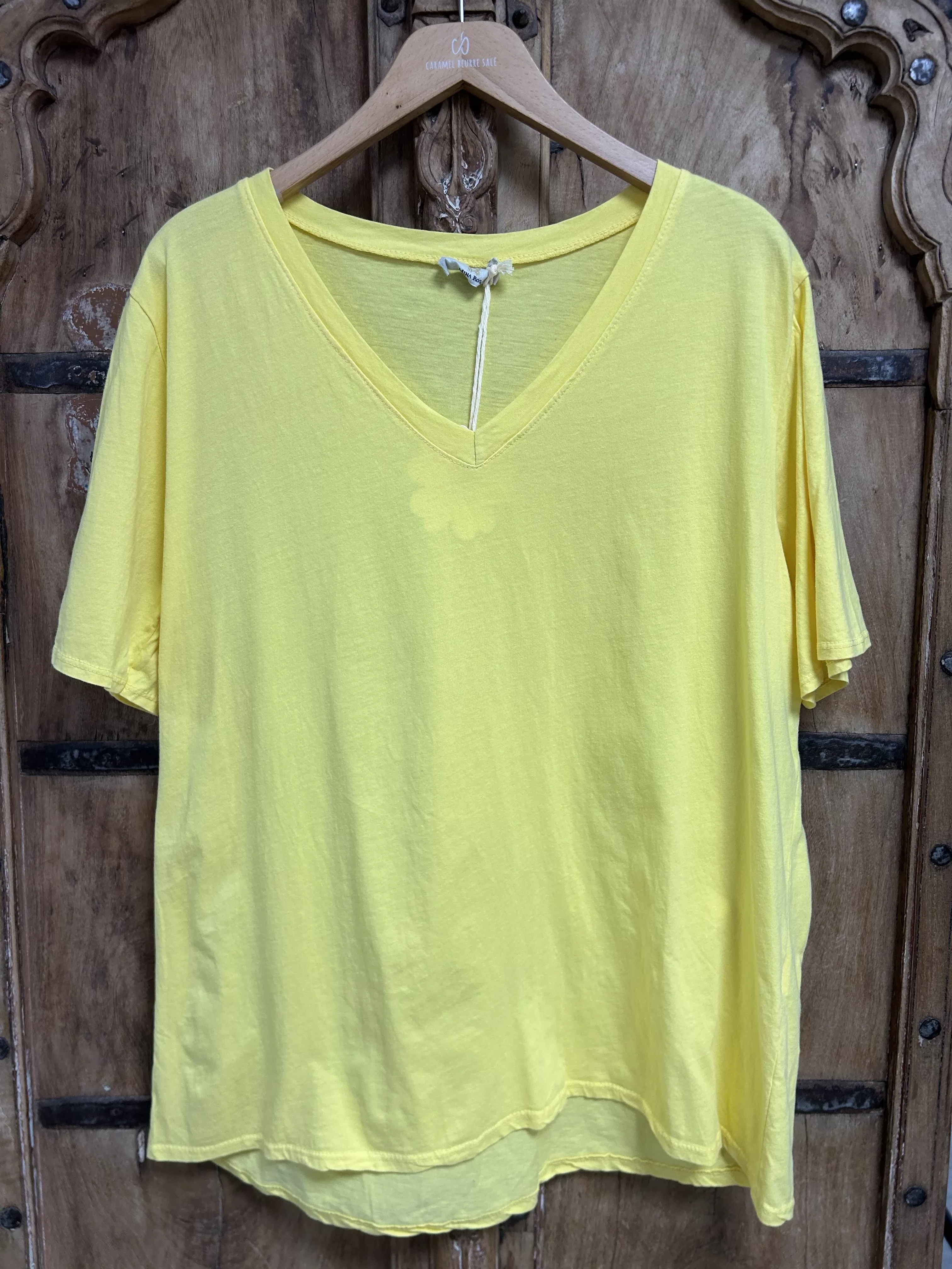 T-SHIRT BASIQUE COL V UNI – GRANDE TAILLE JUSQU’À 50