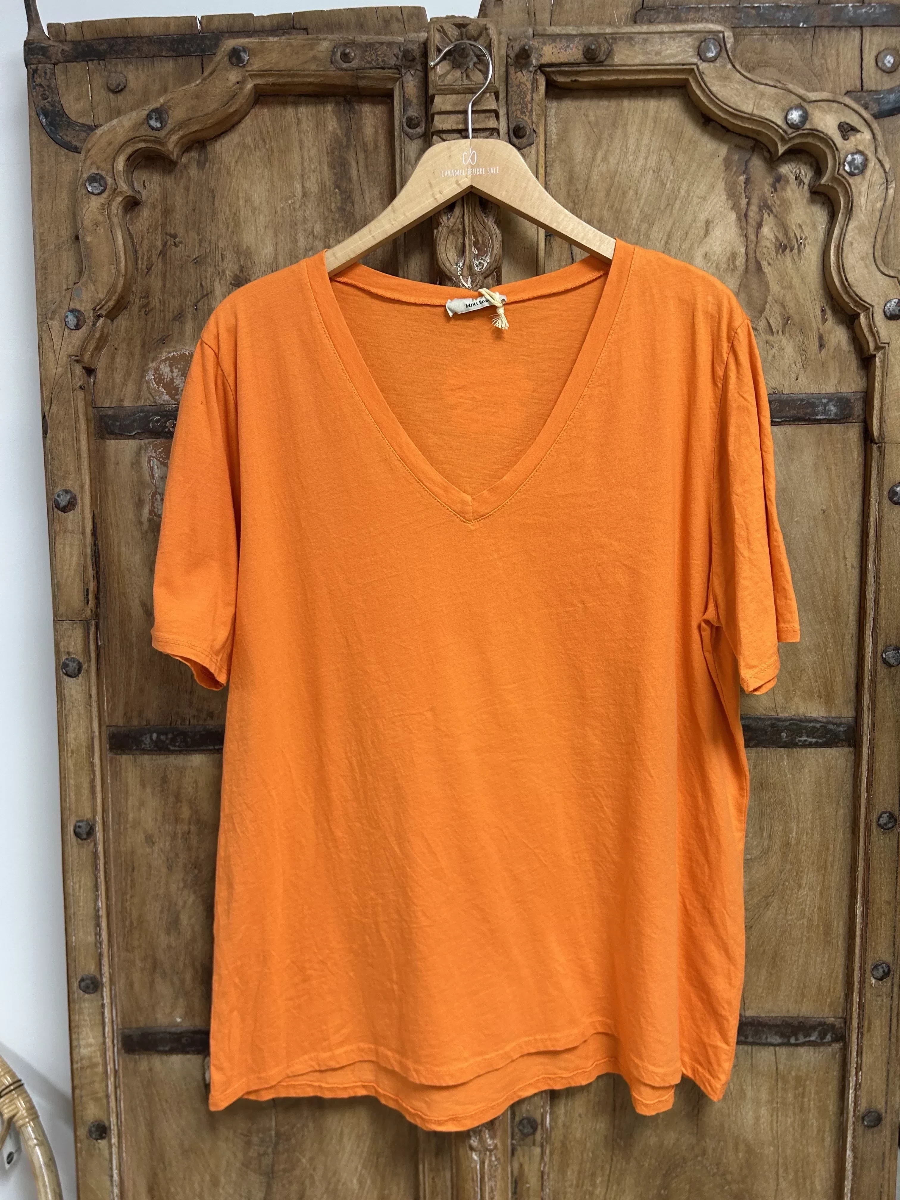 T-SHIRT BASIQUE COL V UNI – GRANDE TAILLE JUSQU’À 50