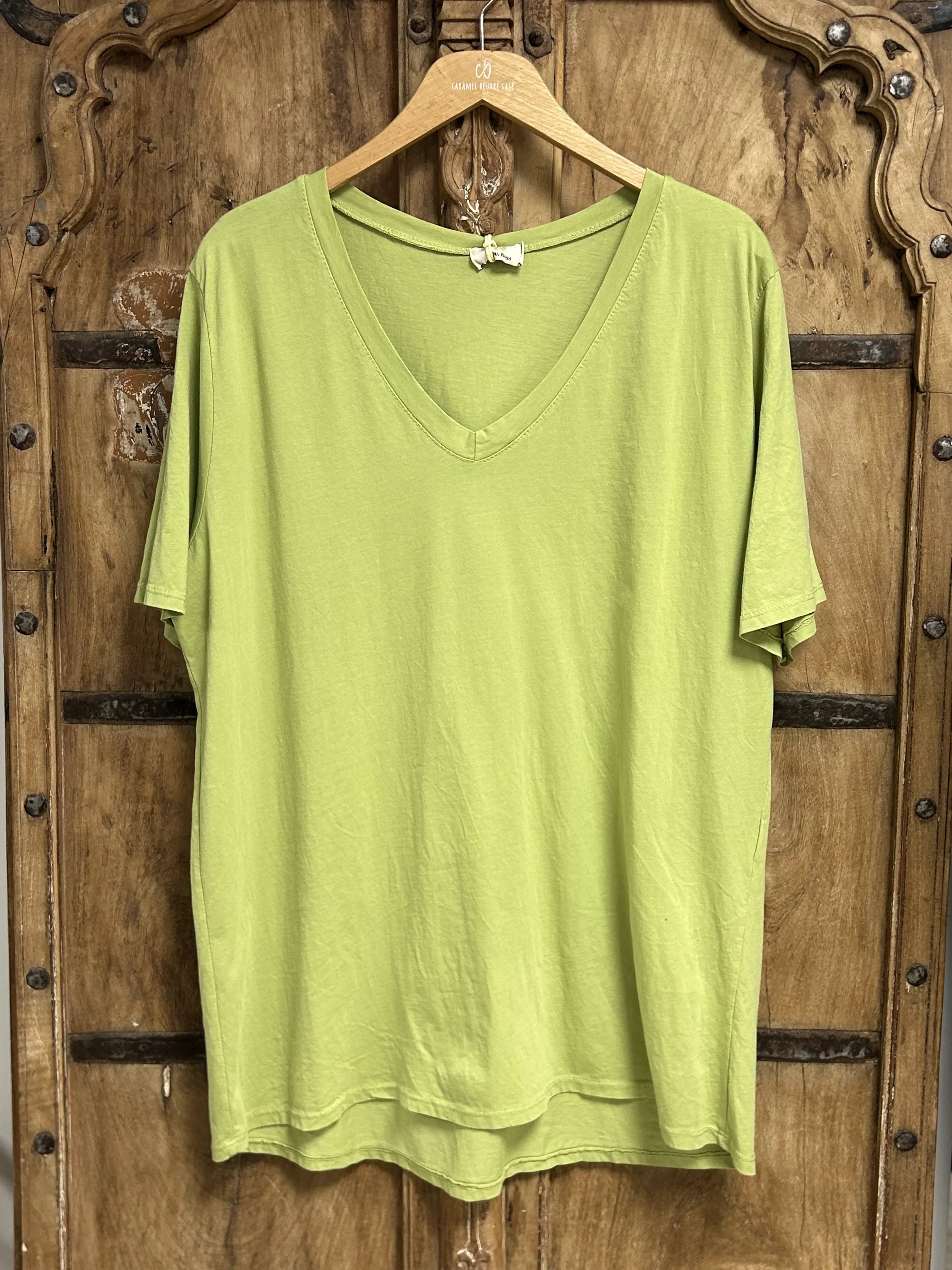 T-SHIRT BASIQUE COL V UNI – GRANDE TAILLE JUSQU’À 50