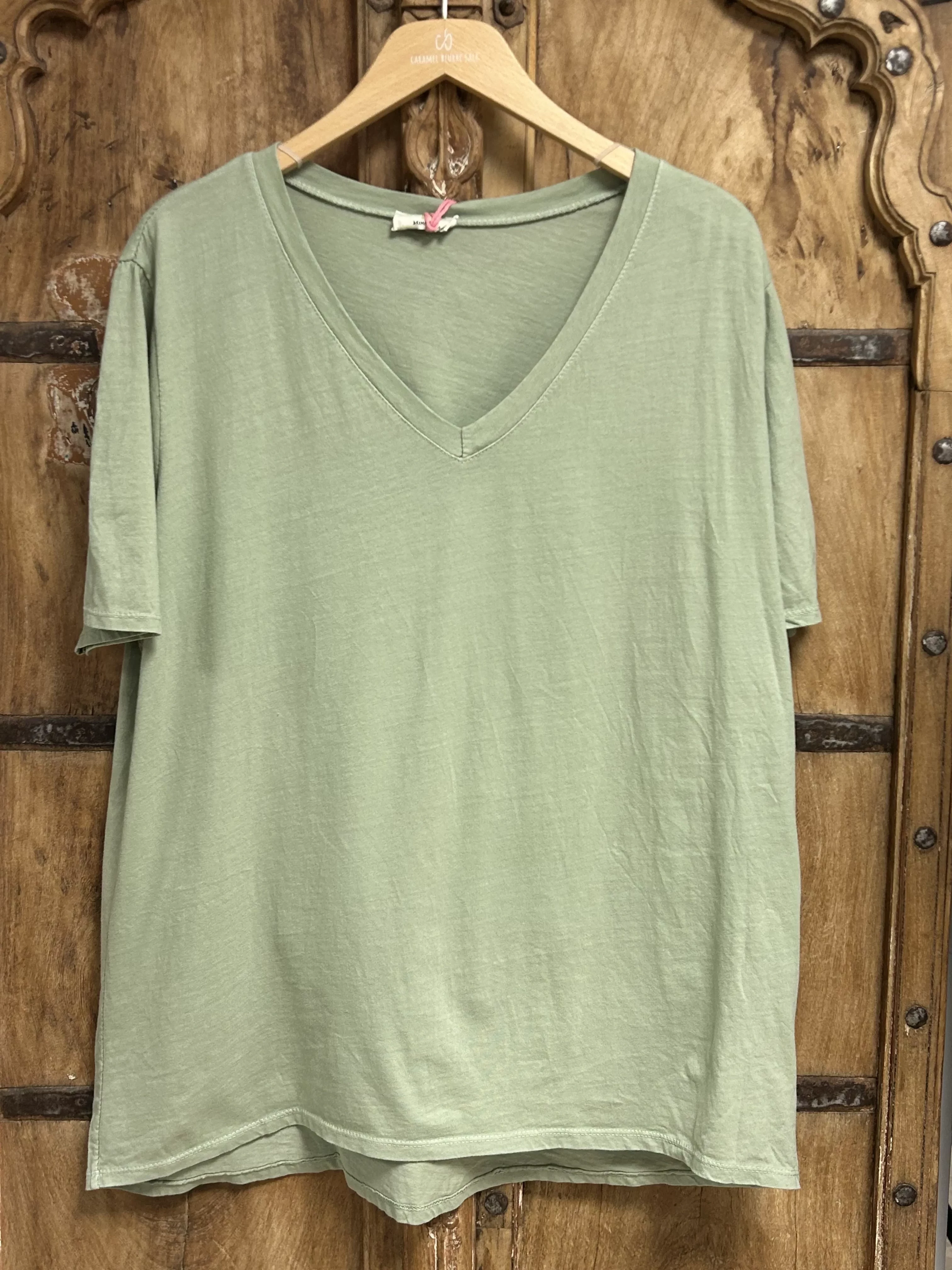 T-SHIRT BASIQUE COL V UNI – GRANDE TAILLE JUSQU’À 50