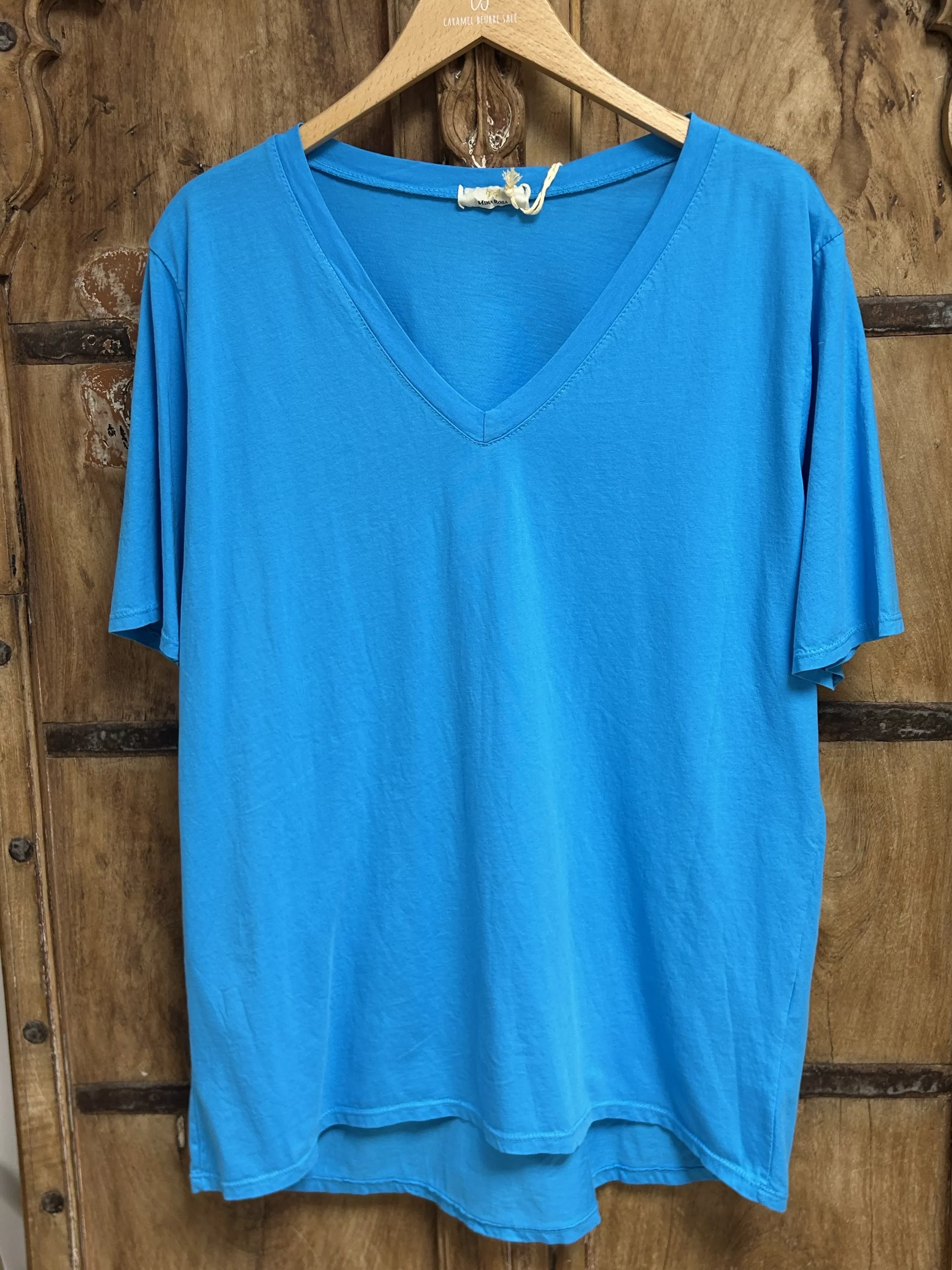 T-SHIRT BASIQUE COL V UNI – GRANDE TAILLE JUSQU’À 50