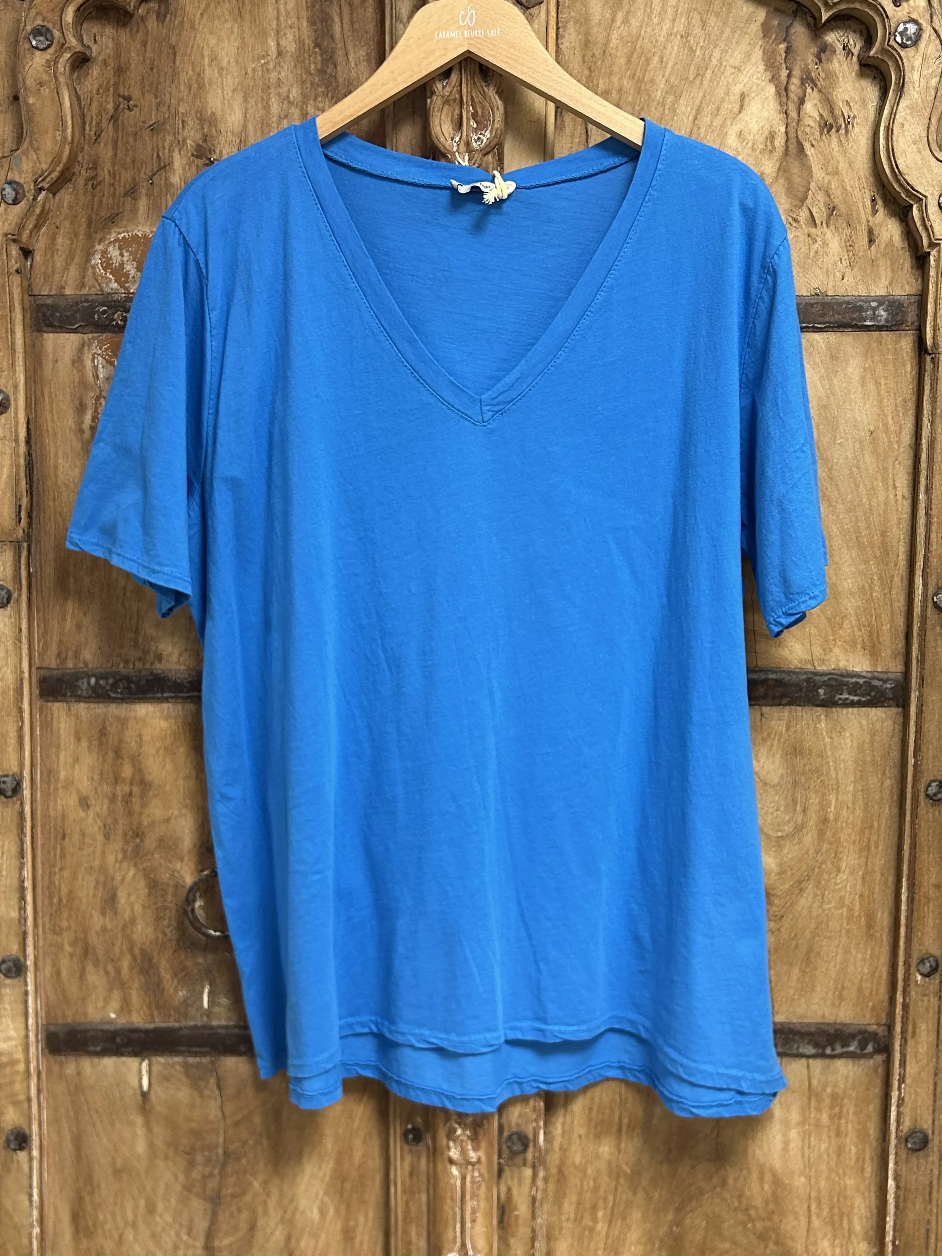 T-SHIRT BASIQUE COL V UNI – GRANDE TAILLE JUSQU’À 50