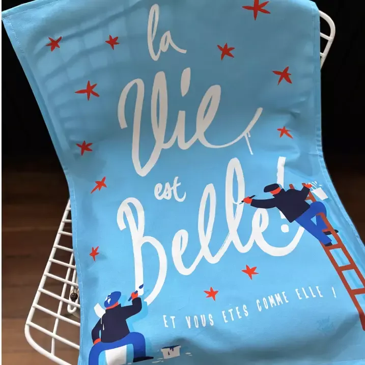 TORCHON CUISINE LA VIE EST BELLE – LES CHAHUTÉES