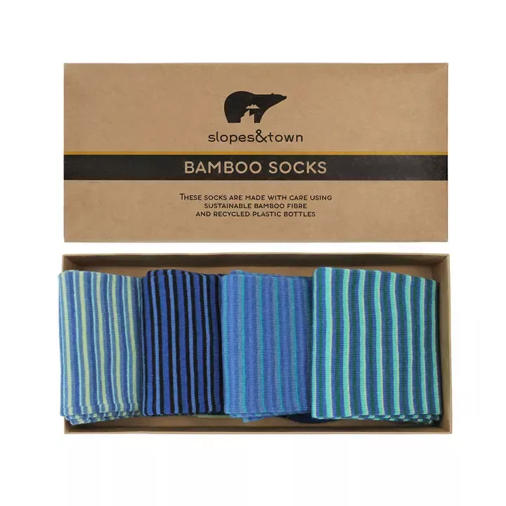 COFFRET RAYURES BLEUES- 4 PAIRES