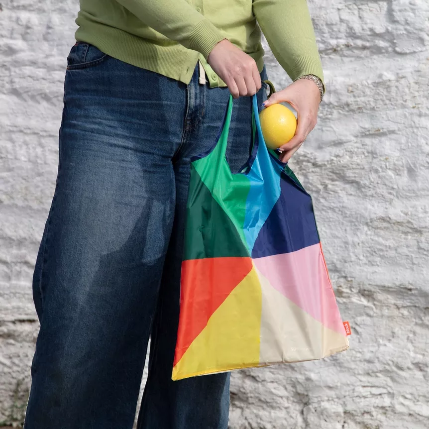 SAC DE COURSES PLIABLE RECYCLE EN BOÎTE METAL