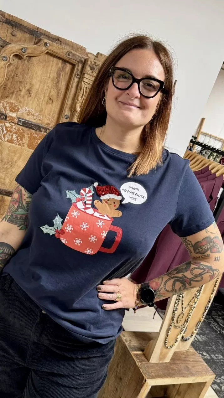 T-SHIRT DE NOËL - SANTA HELP ME - ONLY CARMAKOMA - GRANDE TAILLE 42-54