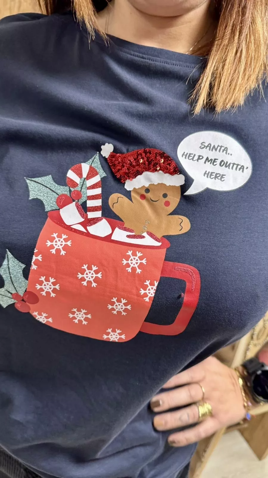 T-SHIRT DE NOËL - SANTA HELP ME - ONLY CARMAKOMA - GRANDE TAILLE 42-54