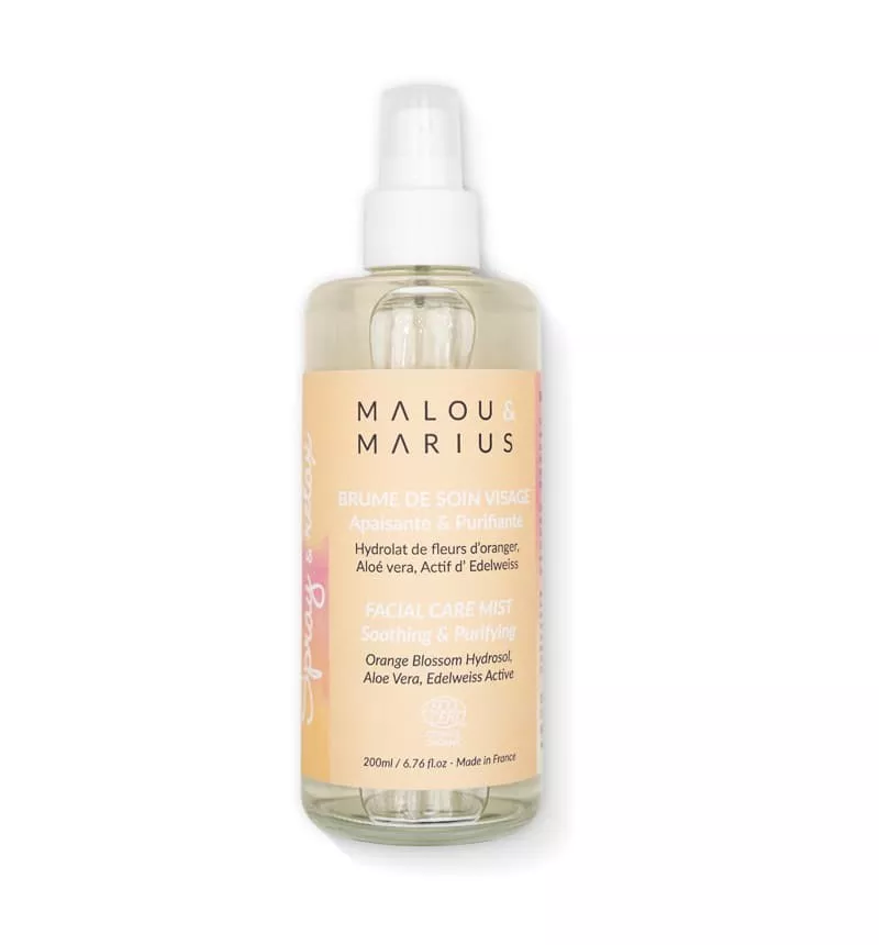 BRUME VISAGE APAISANTE & PURIFIANTE - MALOU&MARIUS - ALOE VERA, EDELWEISS, 200 ML