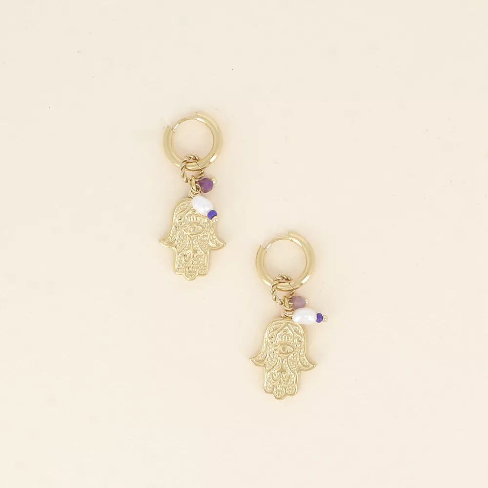 CRÉOLES À BRELOQUES MAIN TEXTURÉE – BOHM PARIS