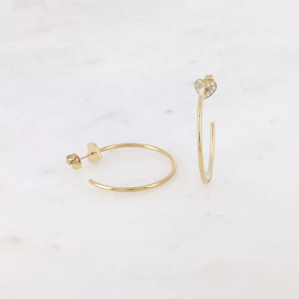 CRÉOLES CAPUCIA CŒUR AVEC OXYDES DE ZIRCONIUM – BOHM PARIS