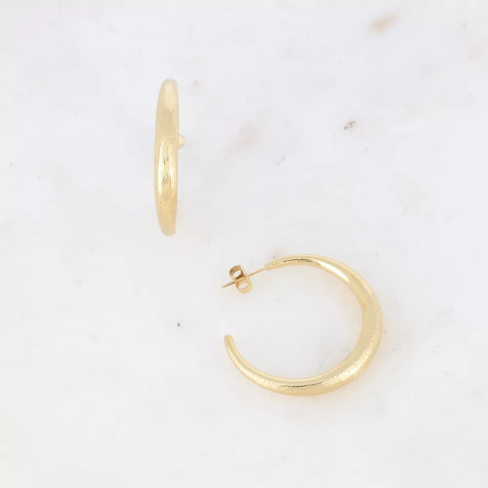 CRÉOLES CROISSANT DE LUNE BROSSÉ 35MM – BOHM PARIS