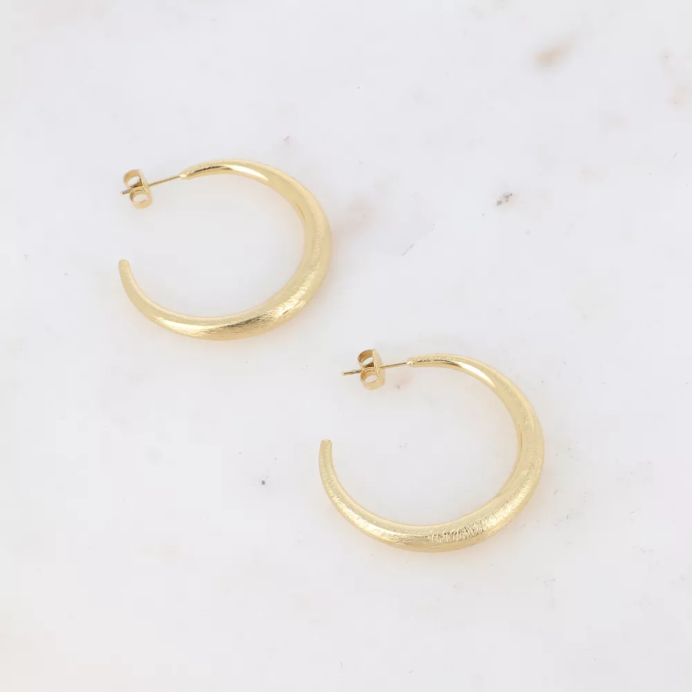 CRÉOLES CROISSANT DE LUNE BROSSÉ 35MM – BOHM PARIS