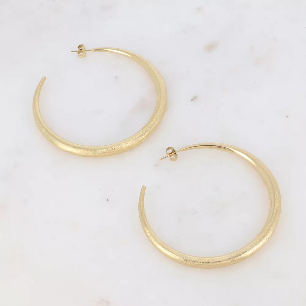 CRÉOLES CROISSANT DE LUNE BROSSÉ 35MM – BOHM PARIS