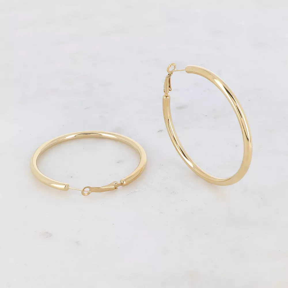 CRÉOLES ACIER INOXYDABLE DORÉ – CLASSIQUES 6 CM – BOHM PARIS