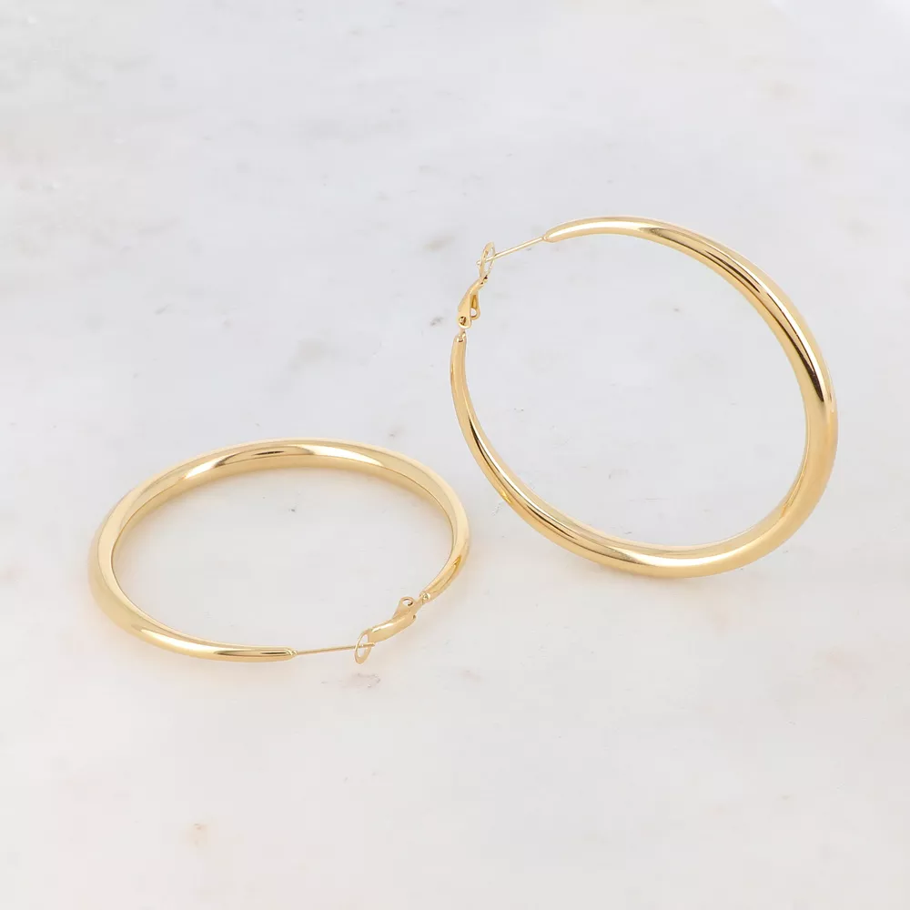 CRÉOLES ACIER INOXYDABLE DORÉ – CLASSIQUES 6 CM – BOHM PARIS