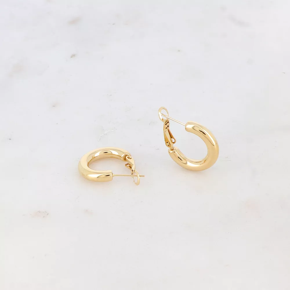 MINI CRÉOLES ACIER INOXYDABLE DORÉ – LOA S 2 CM – BOHM PARIS