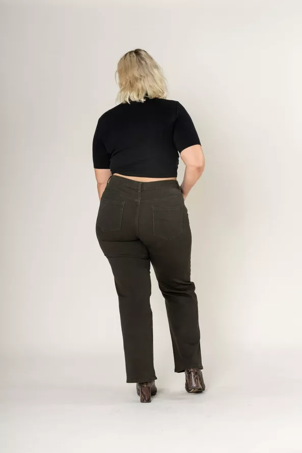 FLARE-JEANS KHAKI – NINA CARTER – GROSSE GRÖSSEN 40–50