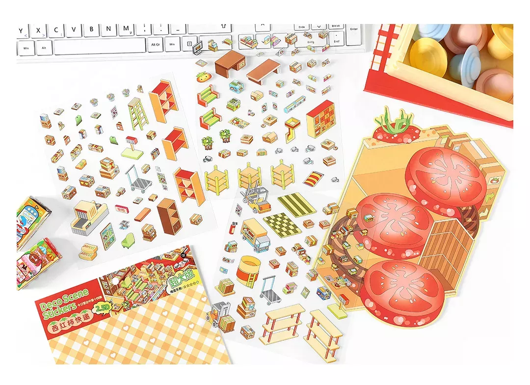 COZY STICKER – 3D-SZENE – TOMATENFABRIK