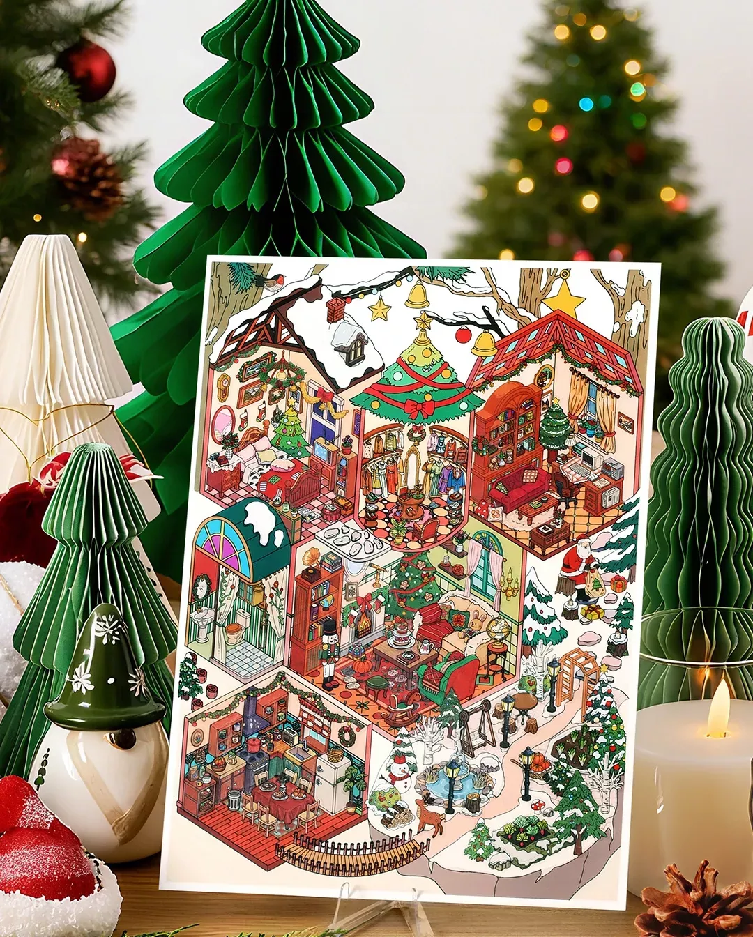 COZY STICKERS – 3D-SZENE – WEIHNACHTS-COTTAGE