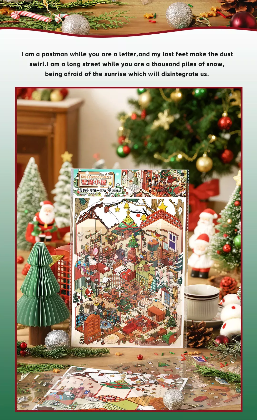 COZY STICKERS – 3D-SZENE – WEIHNACHTS-COTTAGE