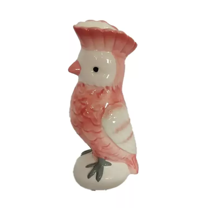 SOLIFLORE PERROQUET ROSE EN PORCELAINE – OPJET PARIS